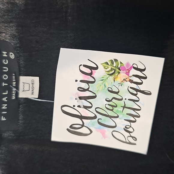 NWT Final Touch Front Tie Open Lightweight Cardigan Size L Black - Picture 3 of 7